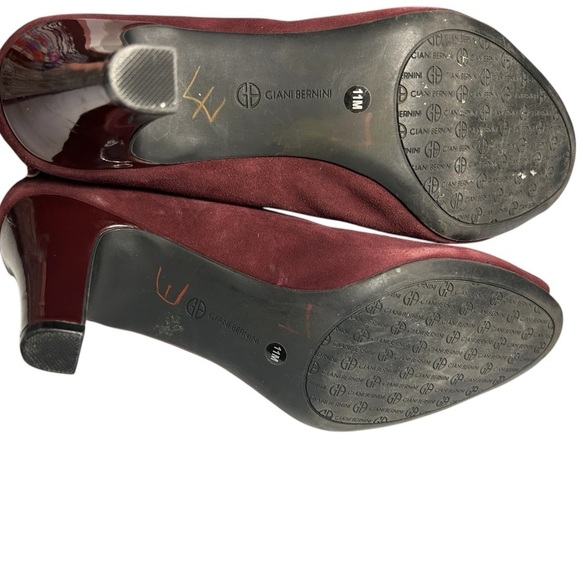 GianiI Bernini Valii Suede Peep Toe Classic Pumps Sz 11 - Picture 10 of 11